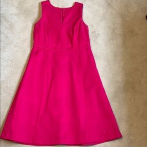 Fuchsia just below the knees dress piping detail!